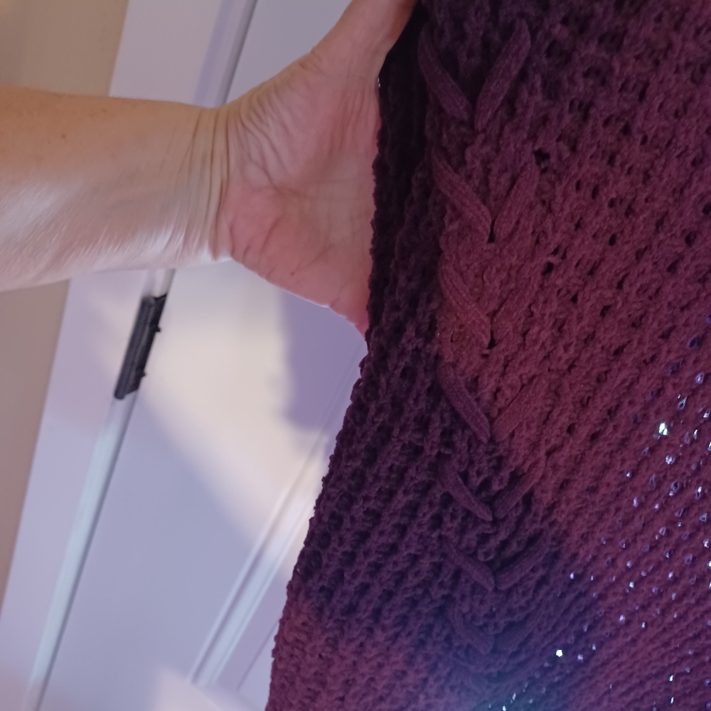 Women's NEW No boundries Purple Knit Sweater 25x 26 1/2 - Picture 4 of 4